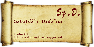 Sztolár Diána névjegykártya