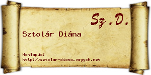 Sztolár Diána névjegykártya