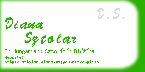 diana sztolar business card